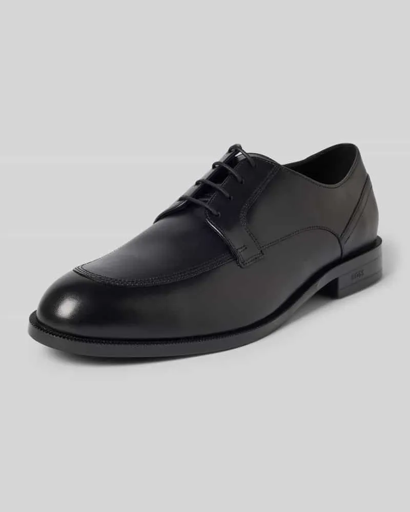 HUGO BOSS Schnürschuhe aus echtem Leder Modell 'Tayil_Derb Black