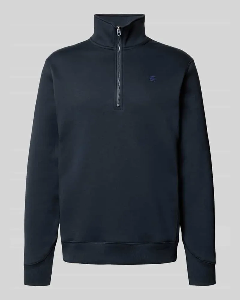G-STAR RAW Sweatshirt mit Troyer-Kragen und Logo-Stitching 
