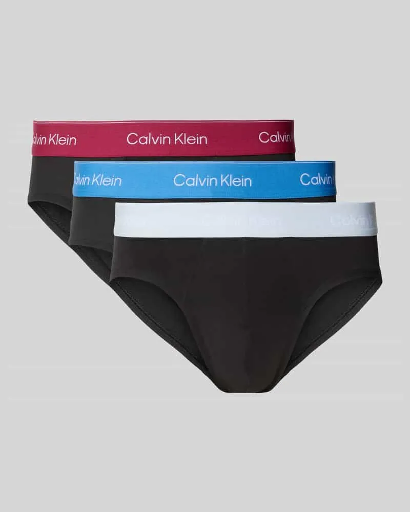 Calvin Klein Slip aus Baumwoll-Mix im 3er-Pack Modell 'HIP BRIEF Black