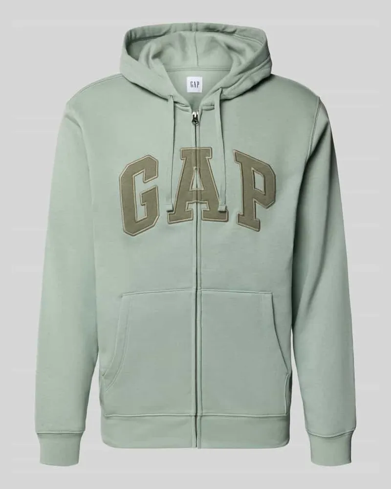 GAP Sweatjacke mit Logo und Känguru-Tasche Lind