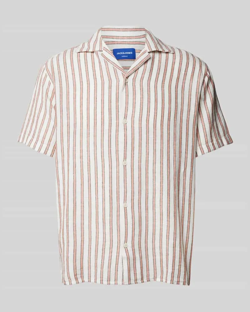 Jack & Jones Relaxed Fit Freizeithemd mit 1/2-Arm Modell 'NOTO Beige