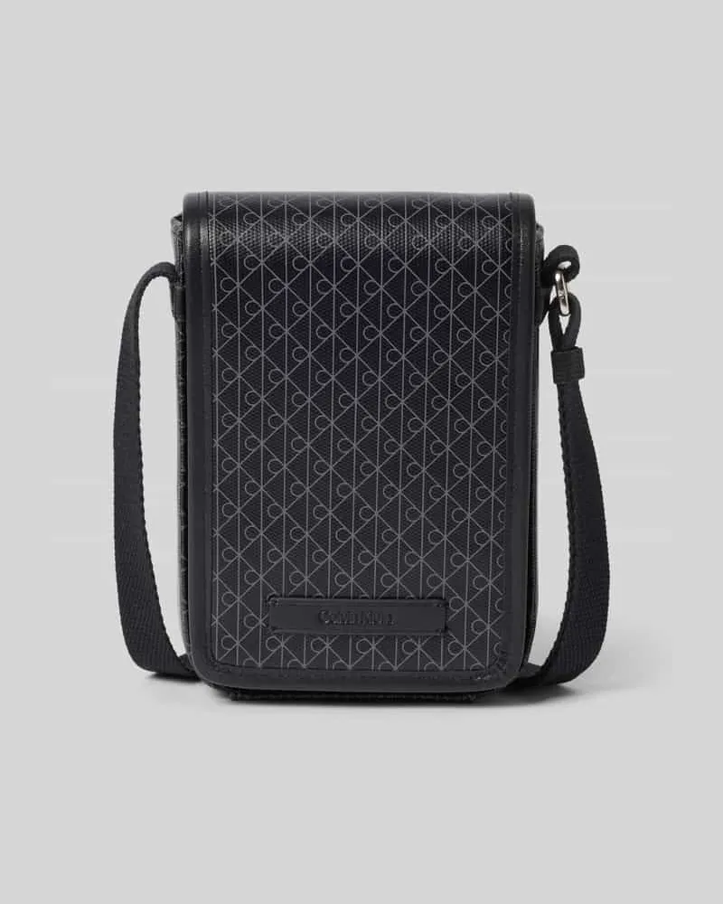 Calvin Klein Handytasche mit Allover-Muster Modell 'EMBLEM AOP Black