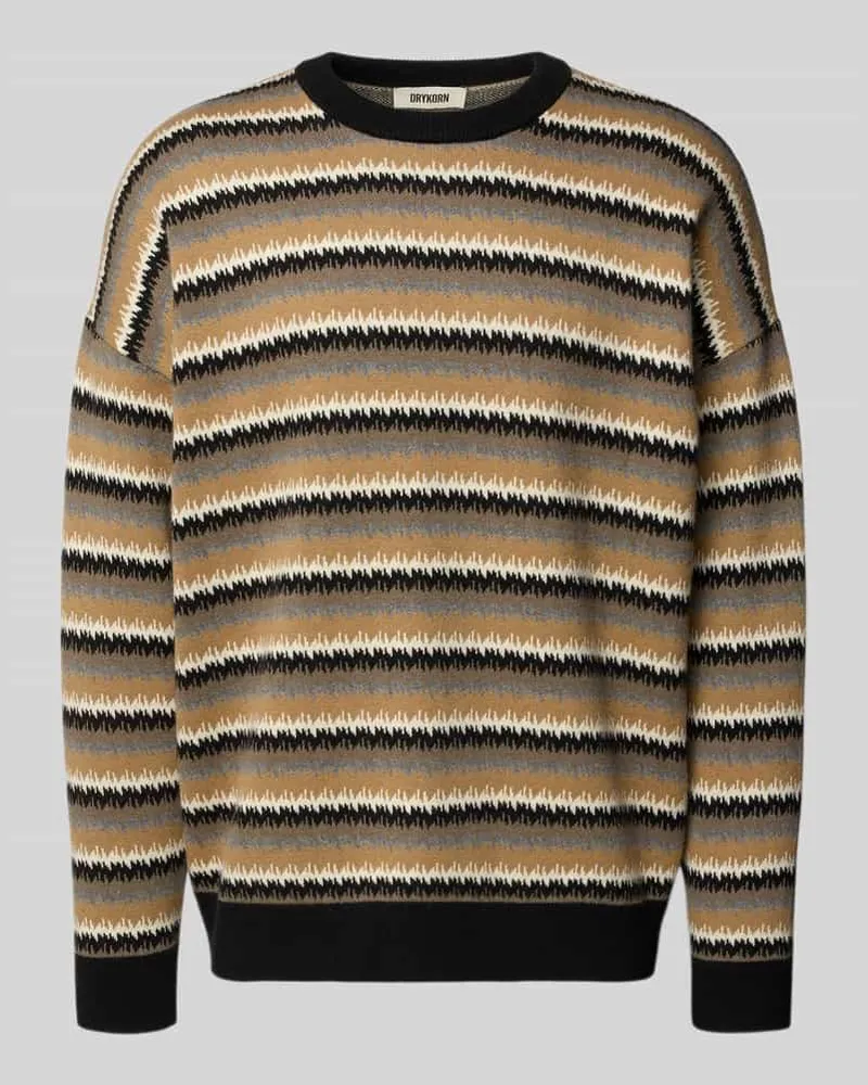 Drykorn Strickpullover mit Rundhalsausschnitt Modell 'Neelio Black