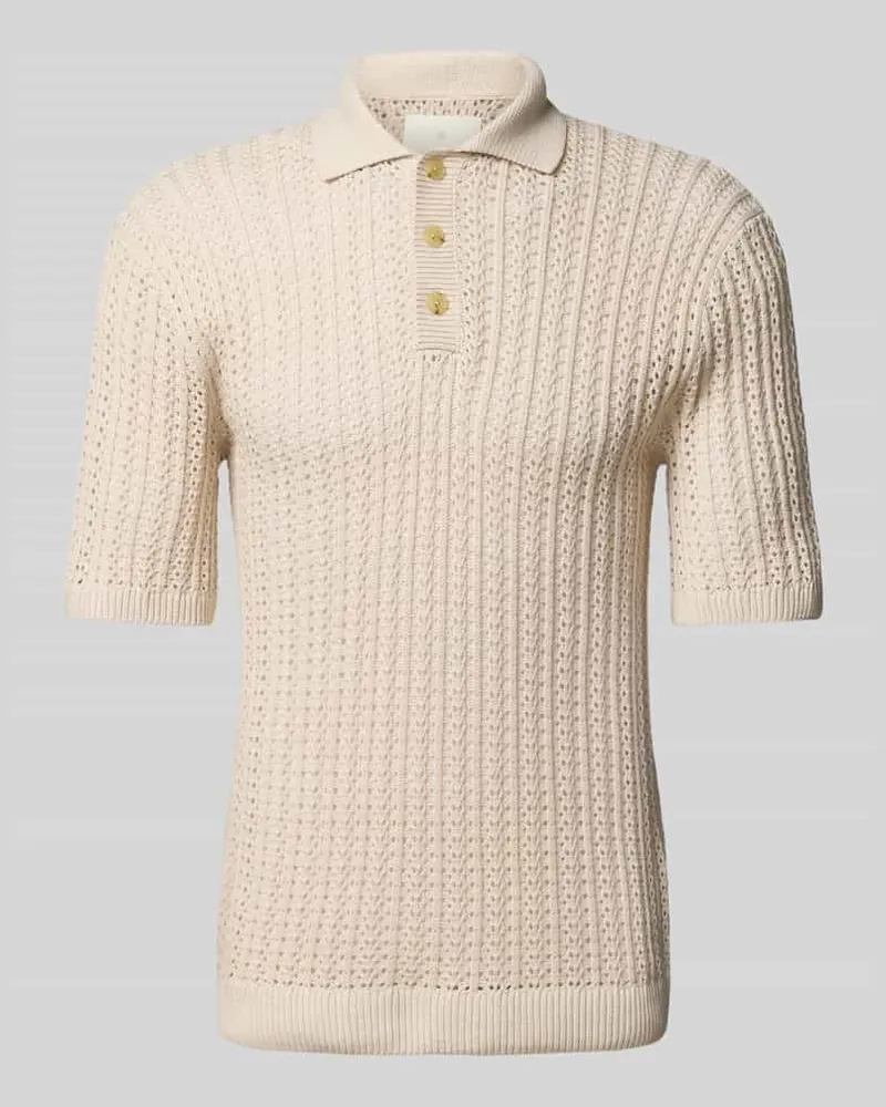 Jack & Jones Poloshirt mit Strukturmuster Modell 'JOEL Offwhite