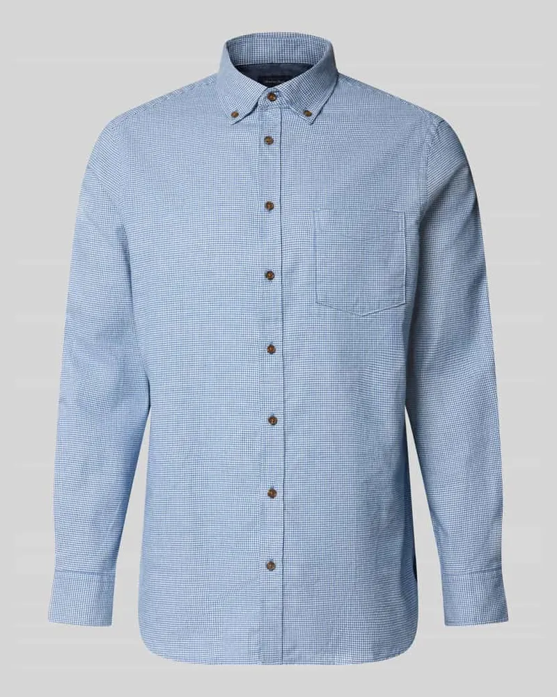 Christian Berg Regular Fit Freizeithemd mit Button-Down-Kragen Metallic