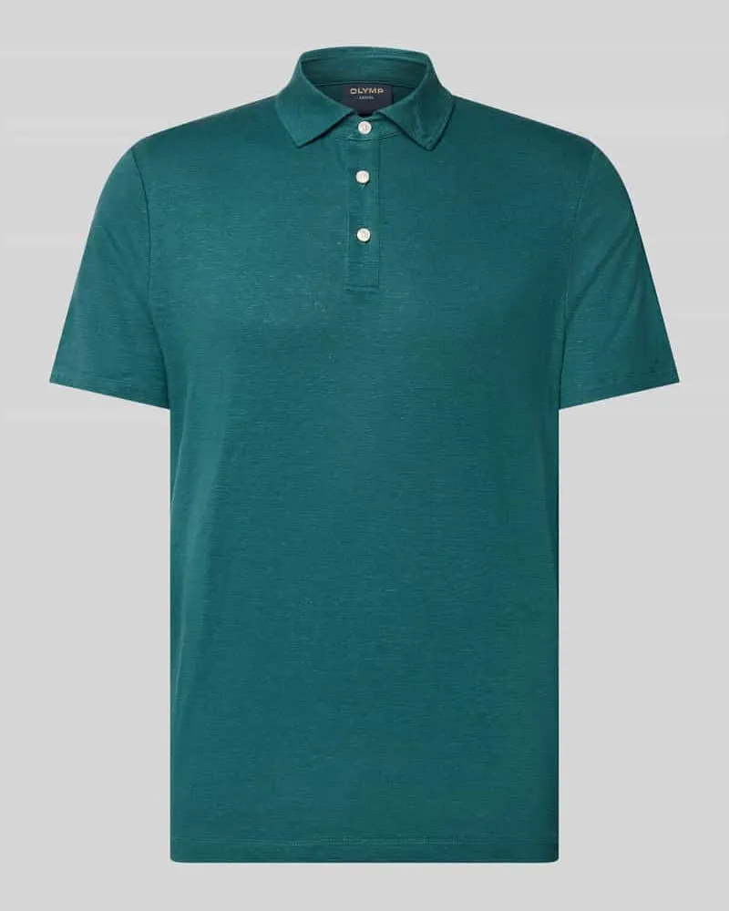 Olymp Regular Fit Poloshirt aus Leinen-Elasthan-Mix Smaragd