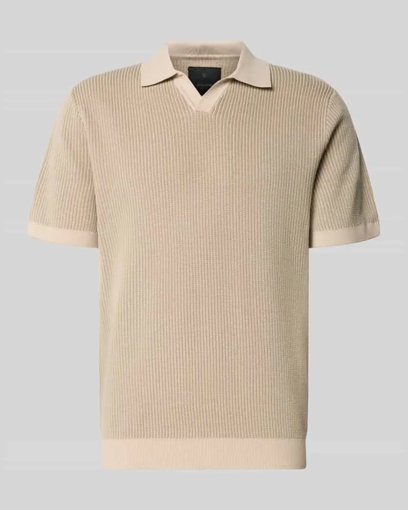 Jack & Jones Regular Fit Poloshirt in Strick-Optik Modell 'Preston Beige
