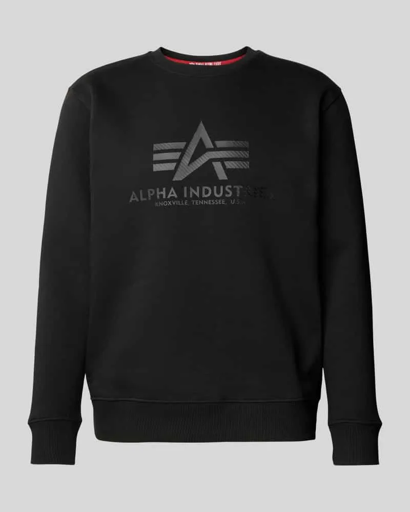 Alpha Industries Sweatshirt mit Label-Print Black