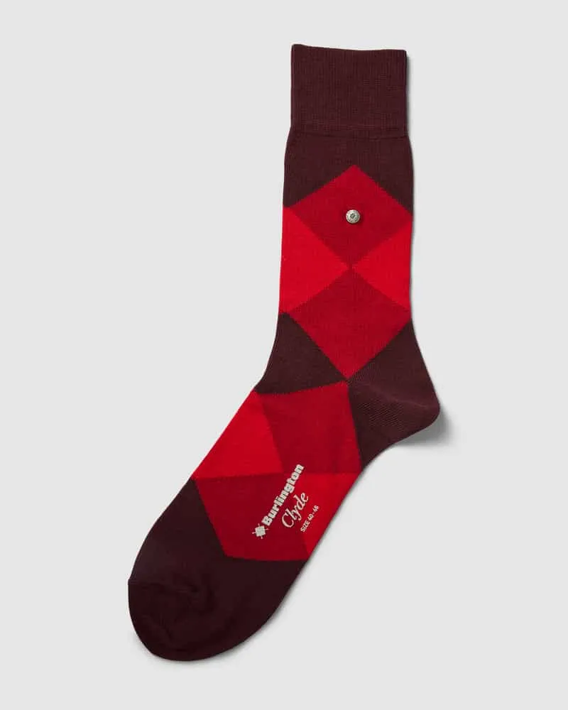 Burlington Socken mit Allover-Muster Modell 'Clyde Rot