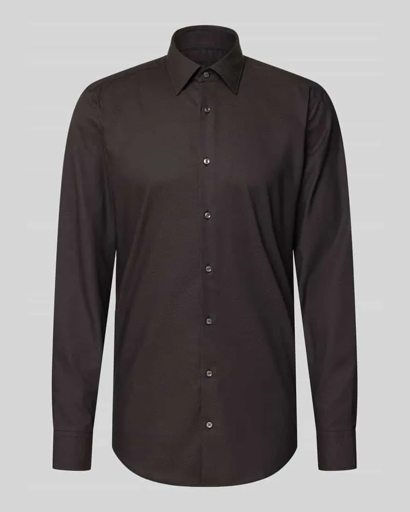 HUGO BOSS Regular Fit Freizeithemd mit extra langem Arm Modell 'H-JOE-K-C1-261 Anthrazit