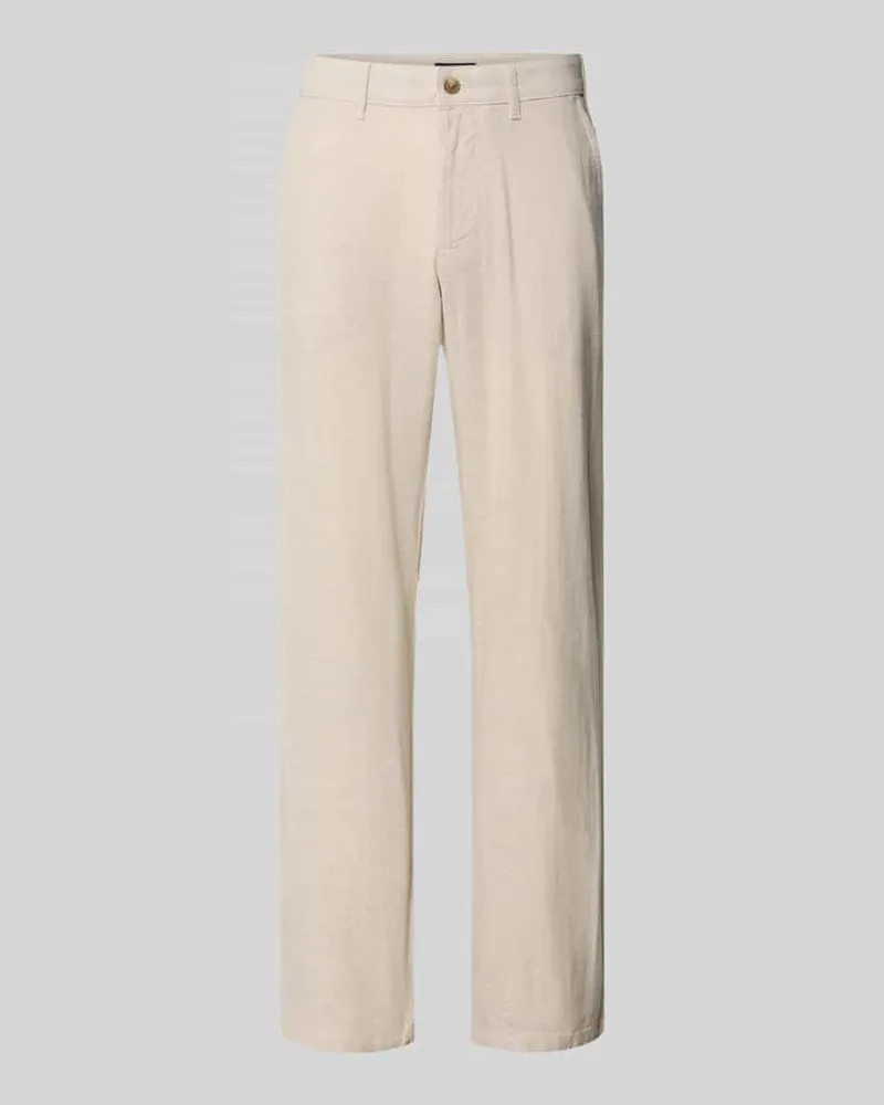 Christian Berg Hose aus Leinen-Viskose-Mix mit Eingrifftaschen Ecru