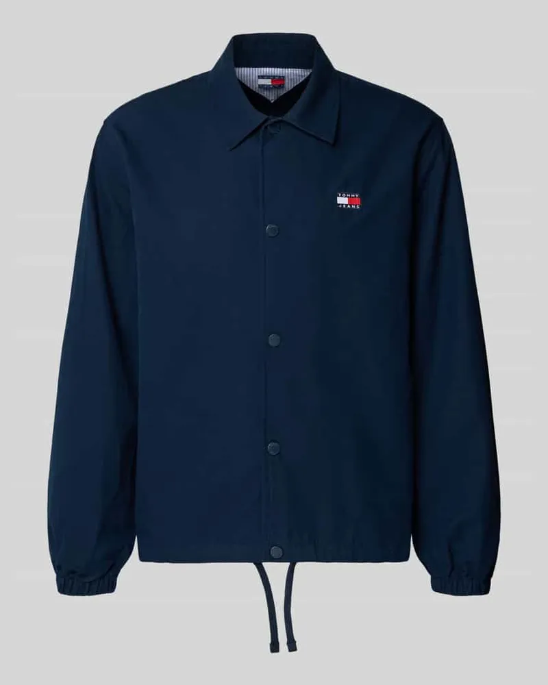 Tommy Hilfiger Regular Fit Hemdjacke aus reiner Baumwolle Dunkelblau