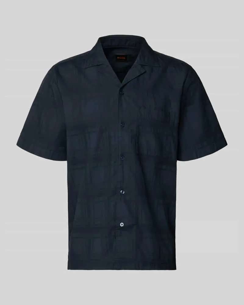 HUGO BOSS Regular Fit Freizeithemd aus reiner Baumwolle Modell 'RAYER_M Marine