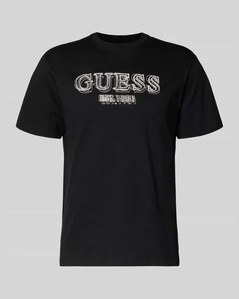 Guess T-Shirt mit Label-Detail Black