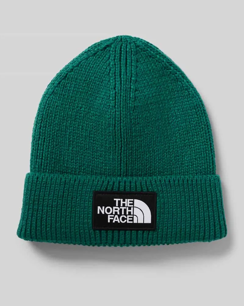 The North Face Beanie in Strick-Optik mit Logo-Patch Modell 'Box Dunkelgruen