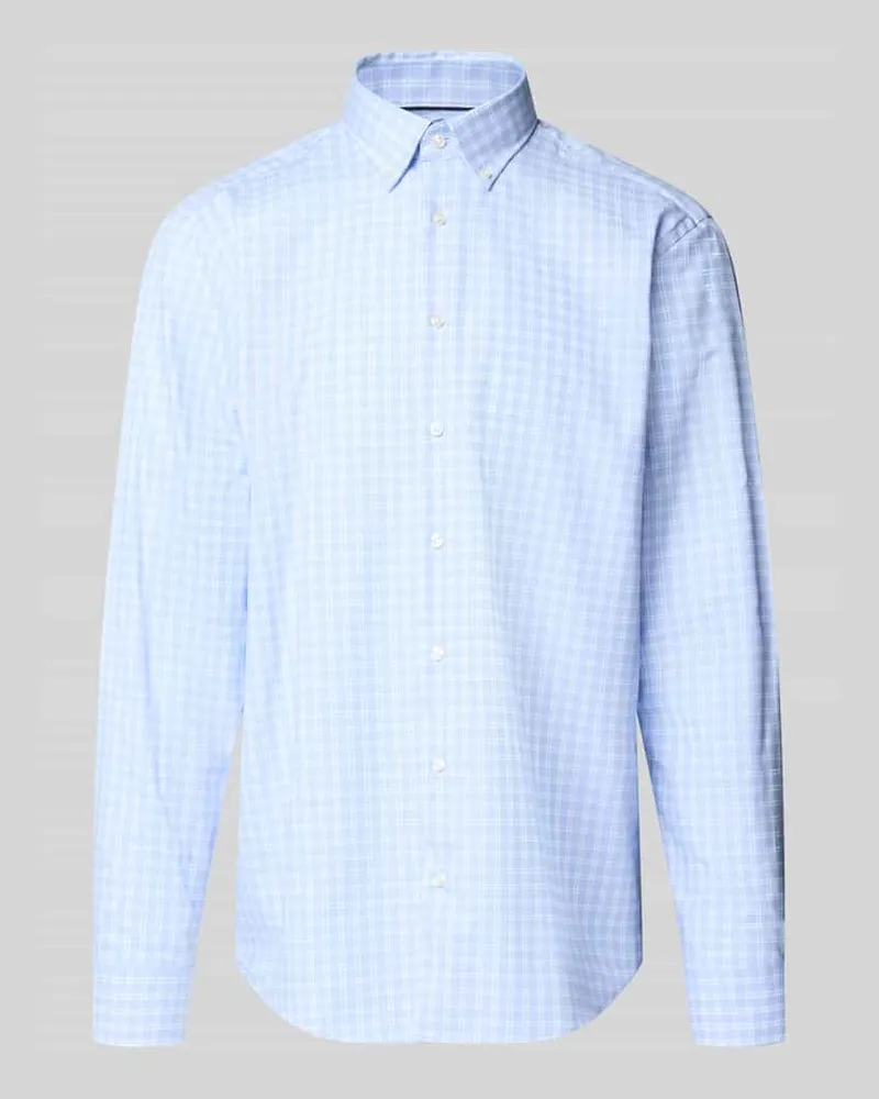 Christian Berg Regular Fit Businesshemd mit Button-Down-Kragen Bleu