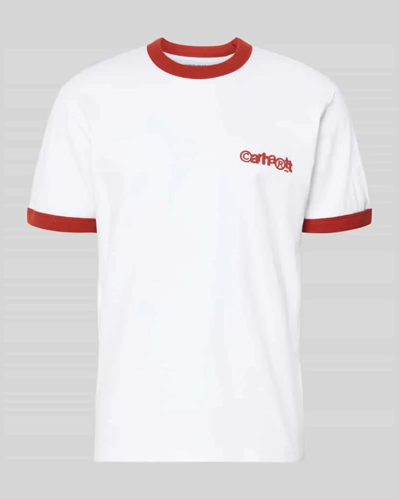Carhartt WIP T-Shirt im Retro-Look mit Label-Print Weiss