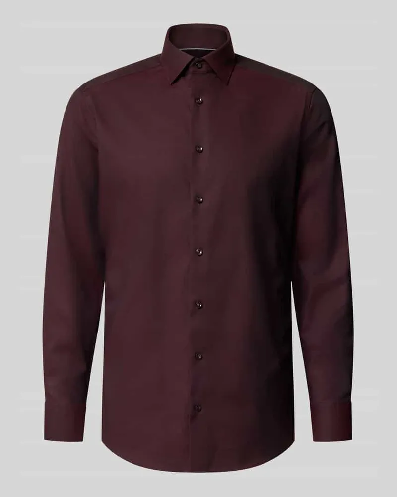 Olymp Regular Fit Businesshemd mit Kentkragen Bordeaux