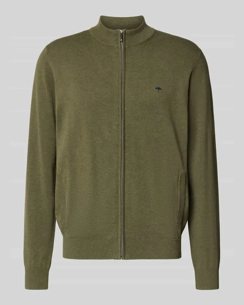 Fynch-Hatton Strickjacke mit Reißverschluss Oliv