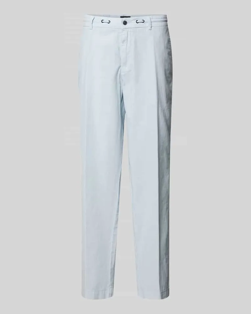 cinque Hose aus Leinen-Baumwoll-Mix mit Tunnelzug Hellblau