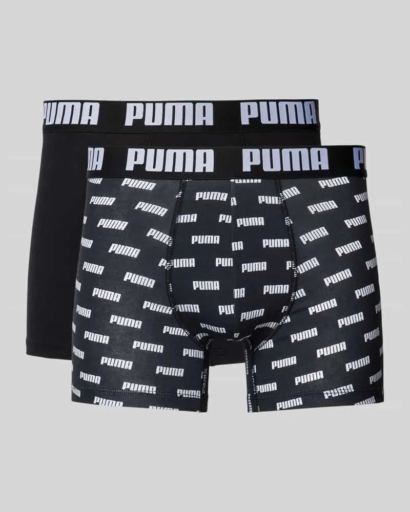 Puma Boxershorts mit elastischem Label-Bund im 2er-Pack Black