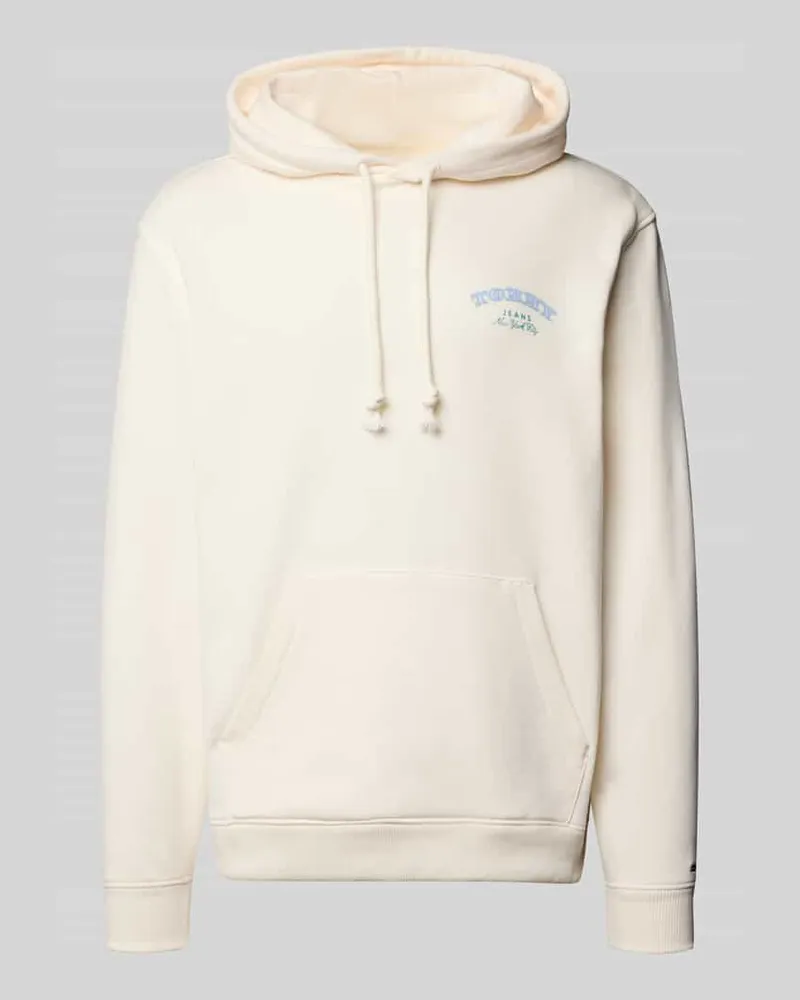 Tommy Hilfiger Regular Fit Hoodie aus reiner Baumwolle Offwhite