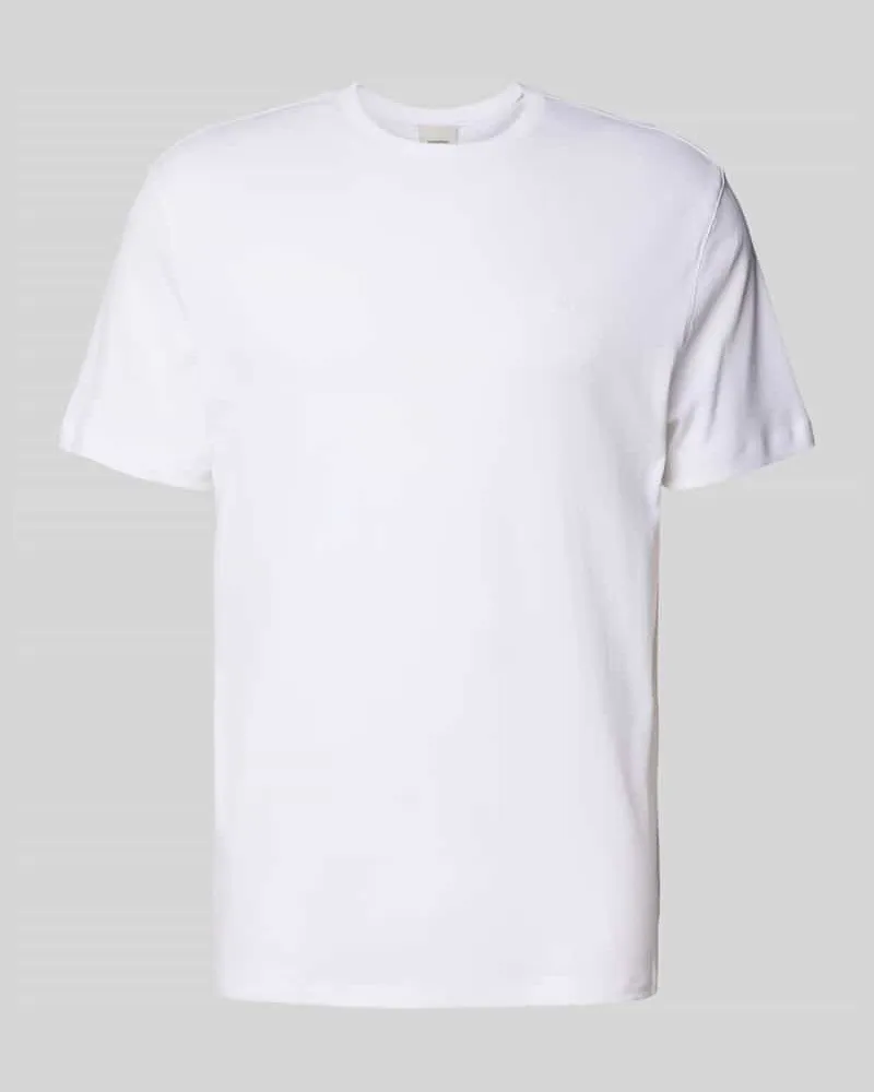 Calvin Klein T-Shirt mit Logo-Stitching Modell 'SUPIMA Weiss