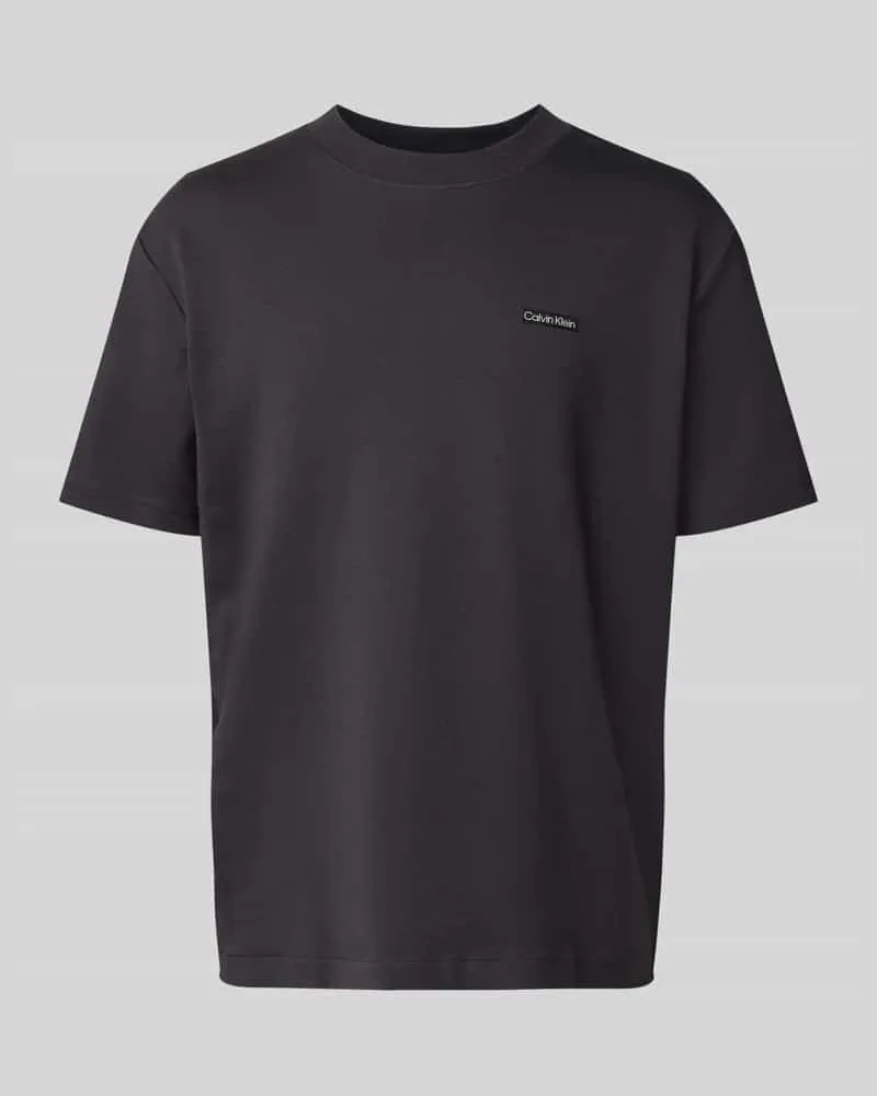 Calvin Klein T-Shirt mit Label-Patch Anthrazit