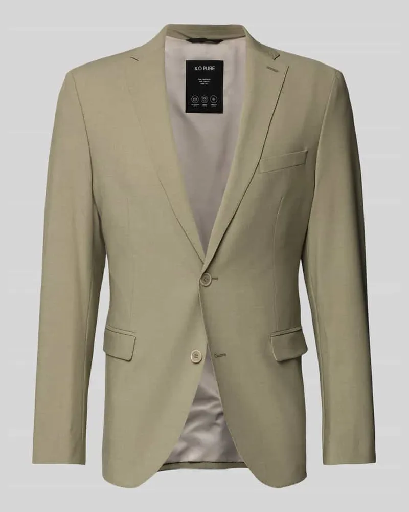 S.Oliver Slim Fit Anzugsakko mit Schulterpolstern Hellgruen