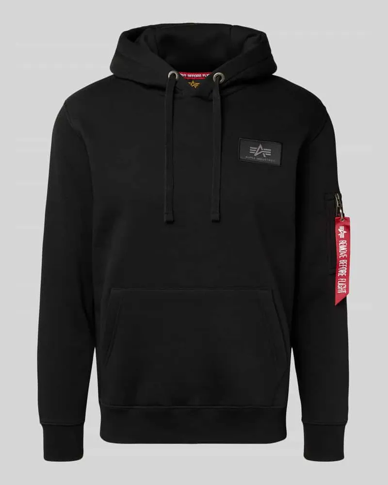 Alpha Industries Regular Fit Hoodie mit Logo-Patch Black