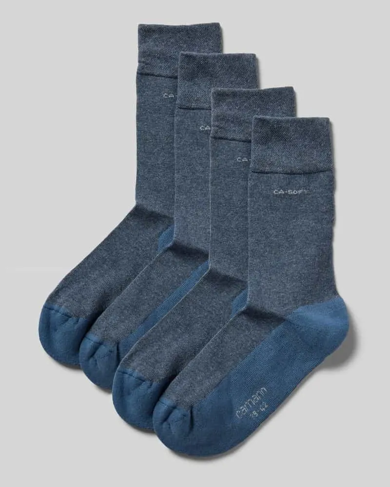 Camano Socken mit Elastischer Abschluss im 4er-Pack Blau