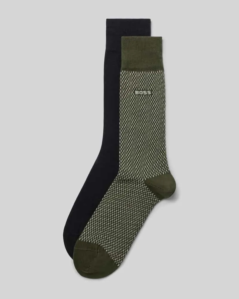 HUGO BOSS Socken aus Baumwoll-Mix im 2er-Pack Oliv
