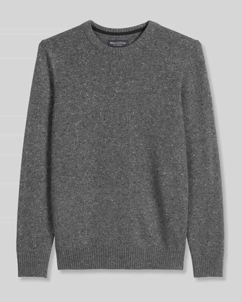 Marc O'Polo Regular Fit Strickpullover aus Woll-Mix Anthrazit