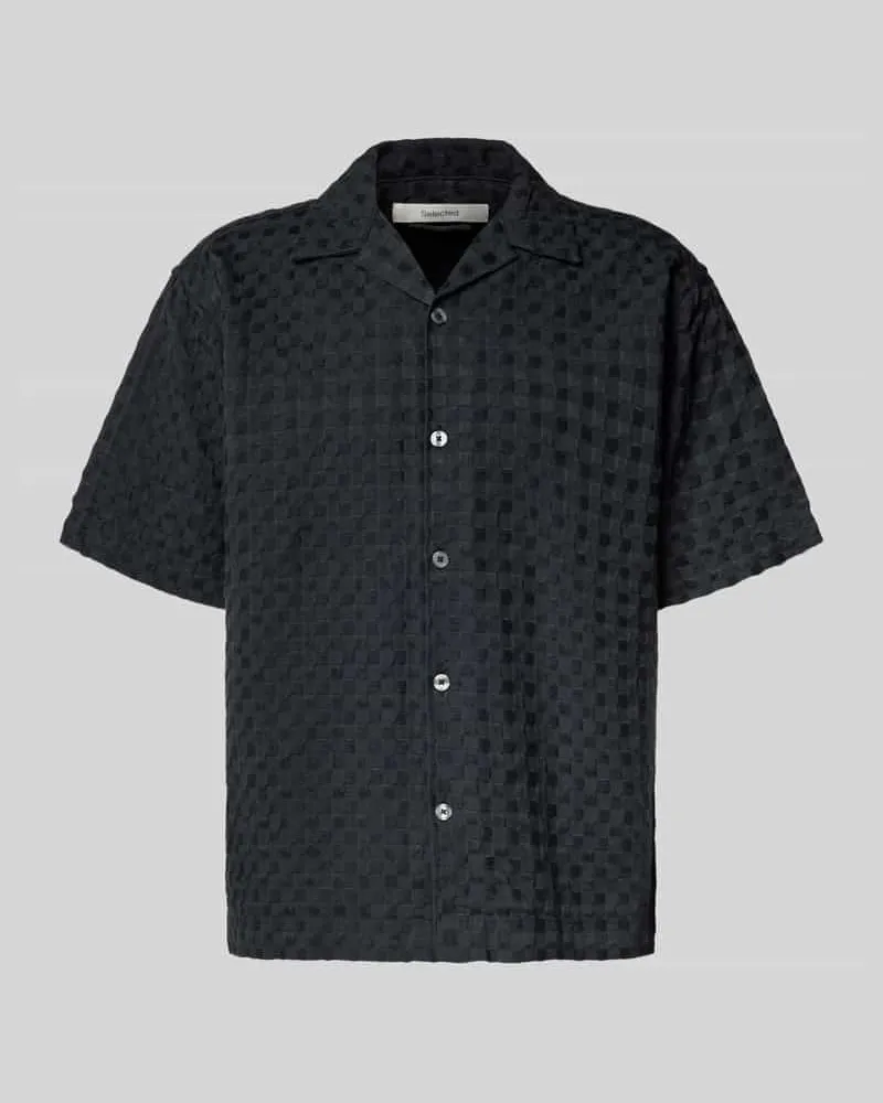 Selected Homme Relaxed Fit Freizeithemd aus reiner Baumwolle Modell 'MONTY Black