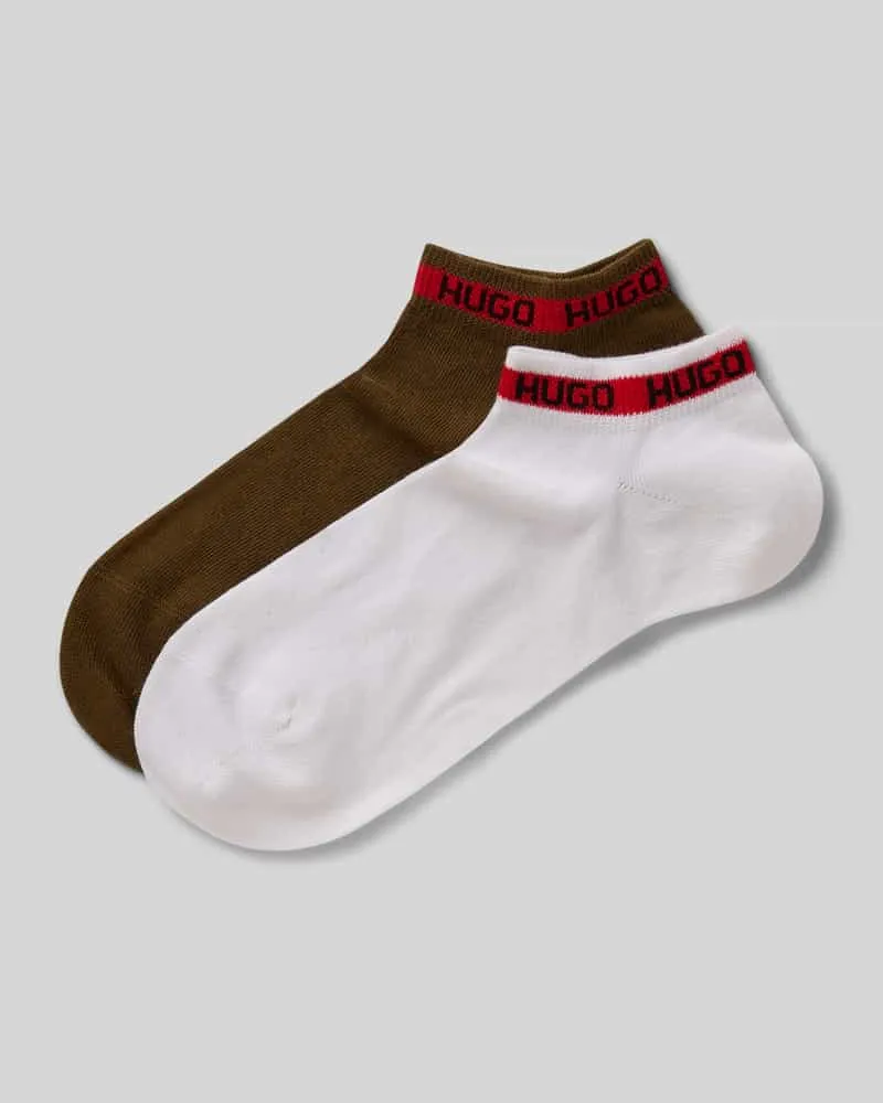 HUGO BOSS Sneakersocken mit Logo-Stitching Modell 'Tape' im 2er-Pack 