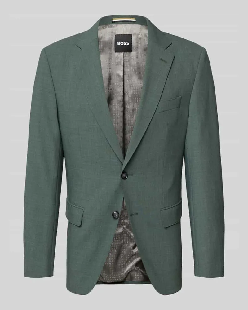 HUGO BOSS Slim Fit Sakko aus Schurwoll-Mix Modell 'HUTSON Dunkelgruen