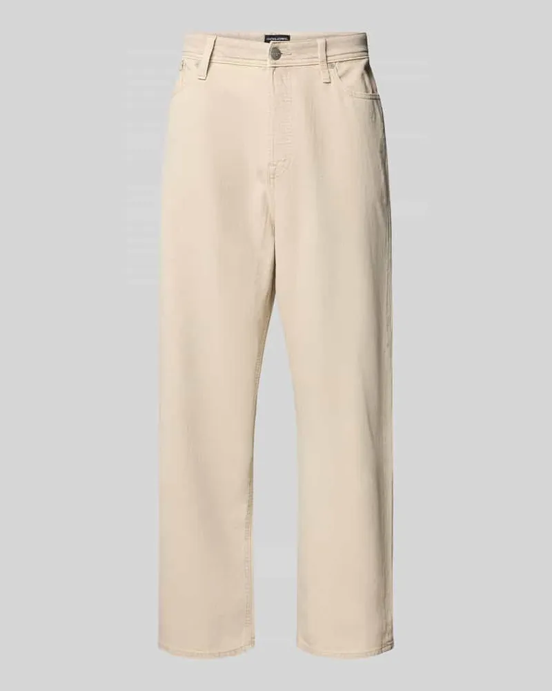 Jack & Jones Wide Fit Jeans im 5-Pocket-Design Modell 'Iron Beige