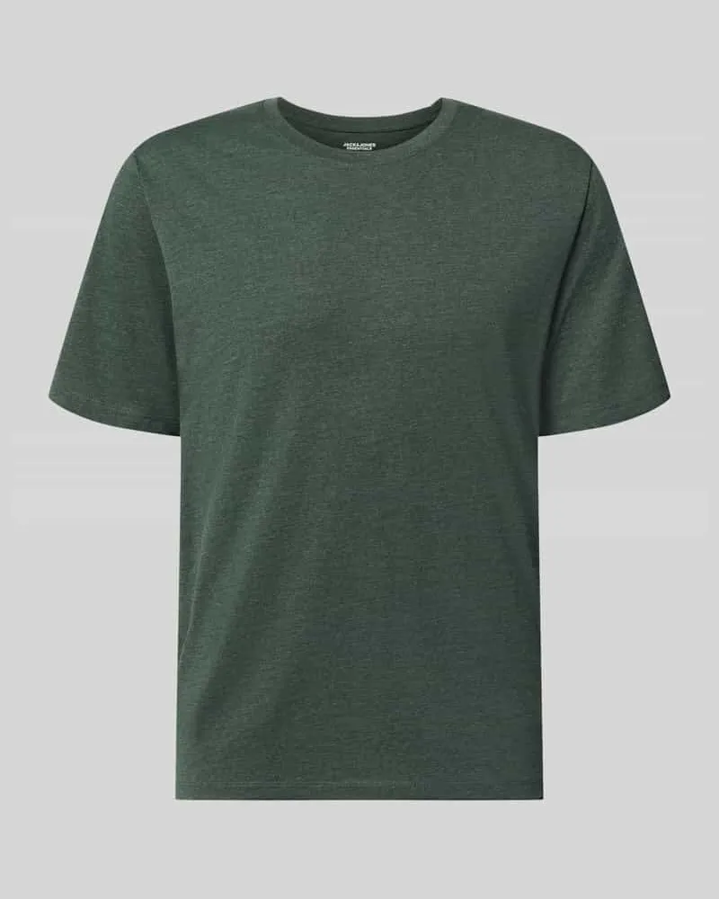 Jack & Jones Regular Fit T-Shirt aus Baumwoll-Mix Modell 'Organic Dunkelgruen