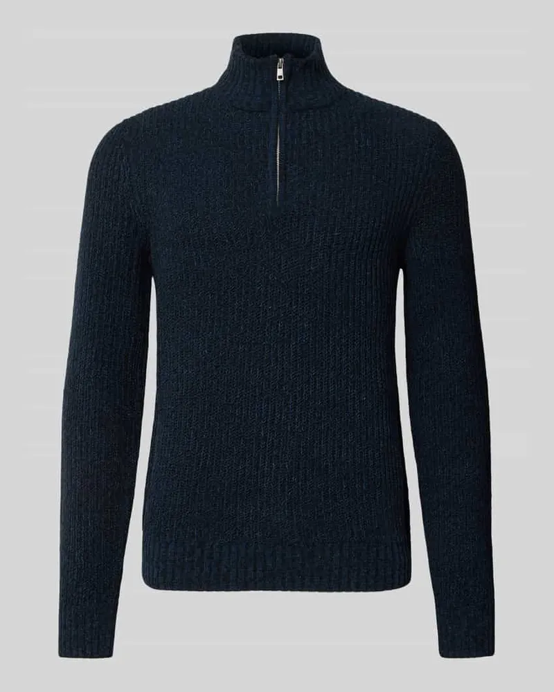 Only & Sons Regular Fit Troyer mit kurzem Reißverschluss Modell 'JOIN Marine