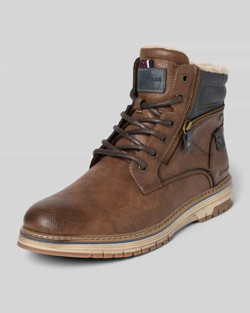 Tom Tailor Stiefel in Lederoptik Mittelbraun