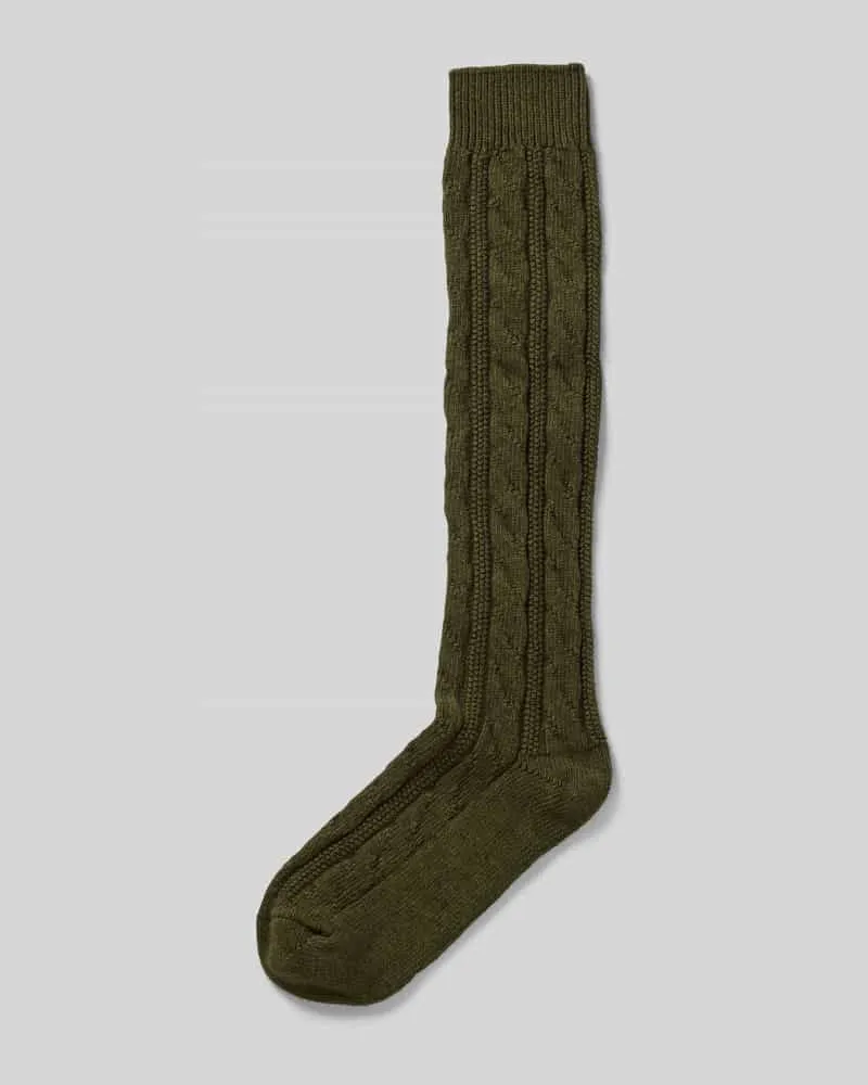 Camano Socken mit geripptem Abschluss Oliv