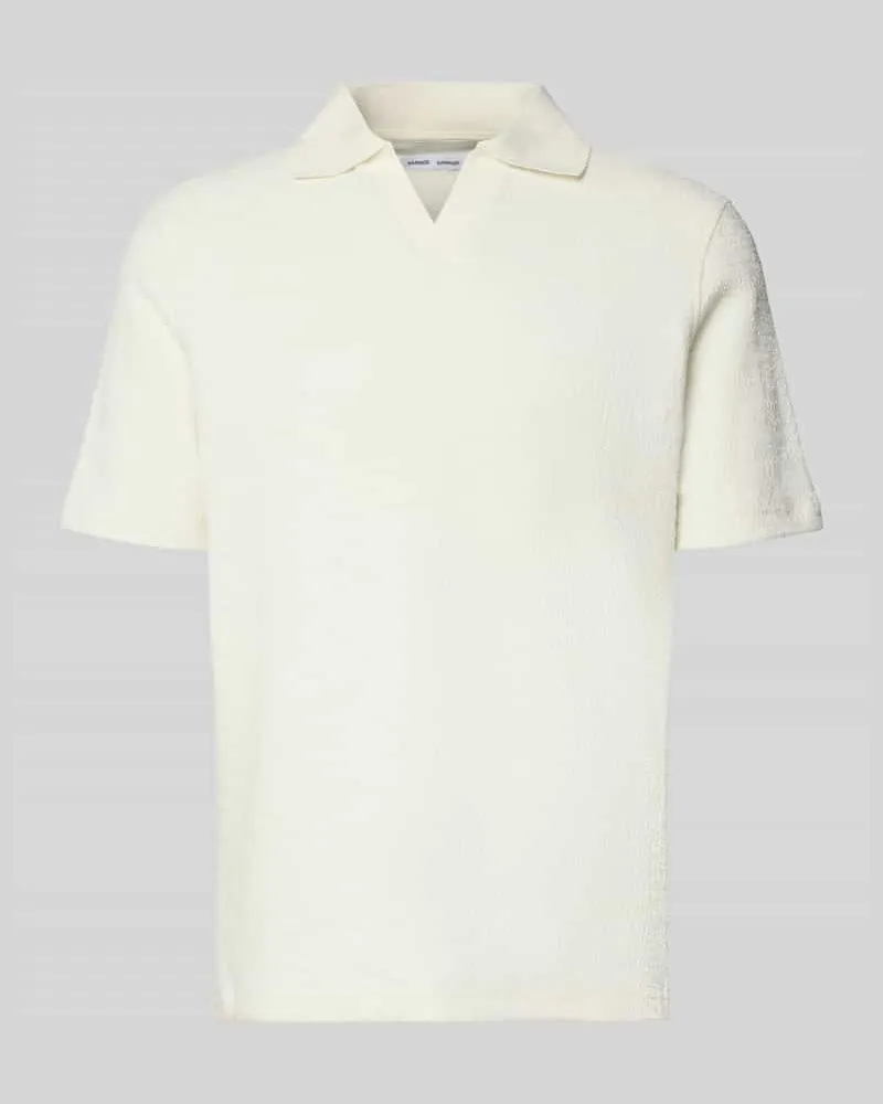 Samsøe & Samsøe Regular Fit Poloshirt mit Polokragen Modell 'SAMAC Offwhite