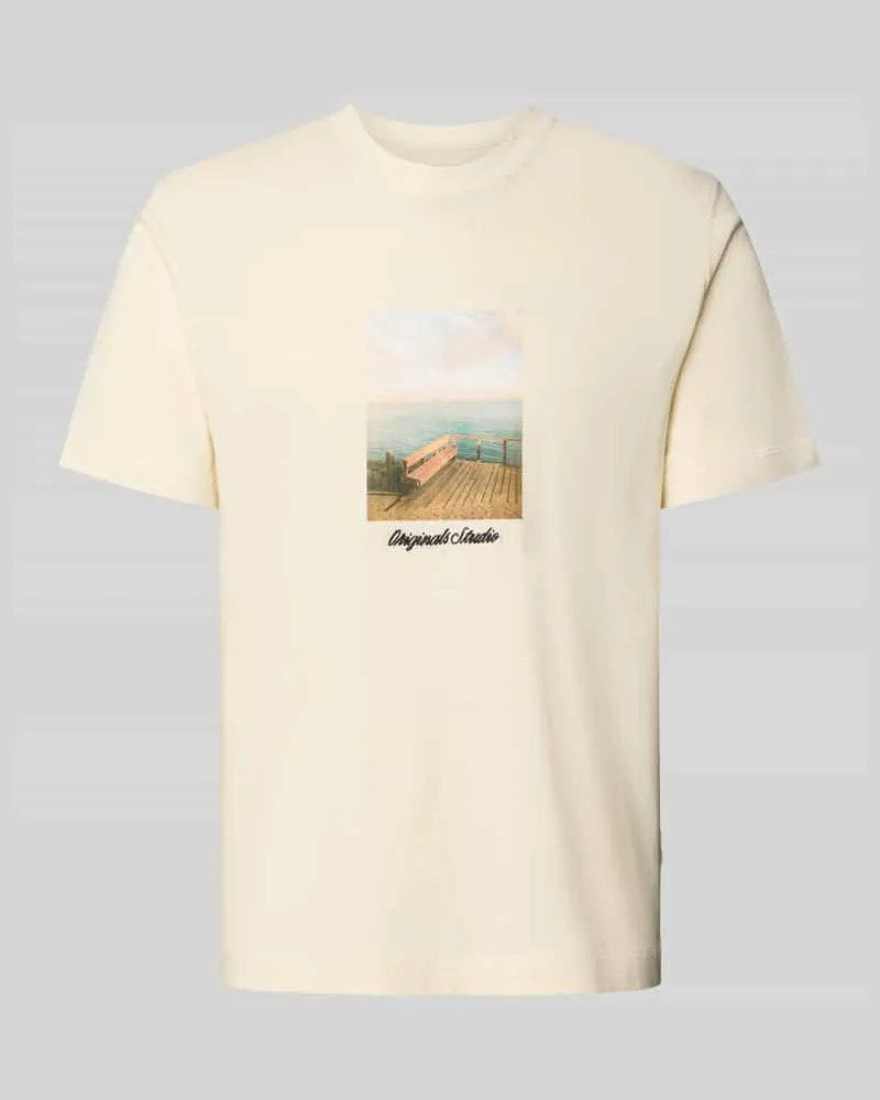 Jack & Jones T-Shirt mit Rundhalsausschnitt Modell 'JORNORREBRO Offwhite
