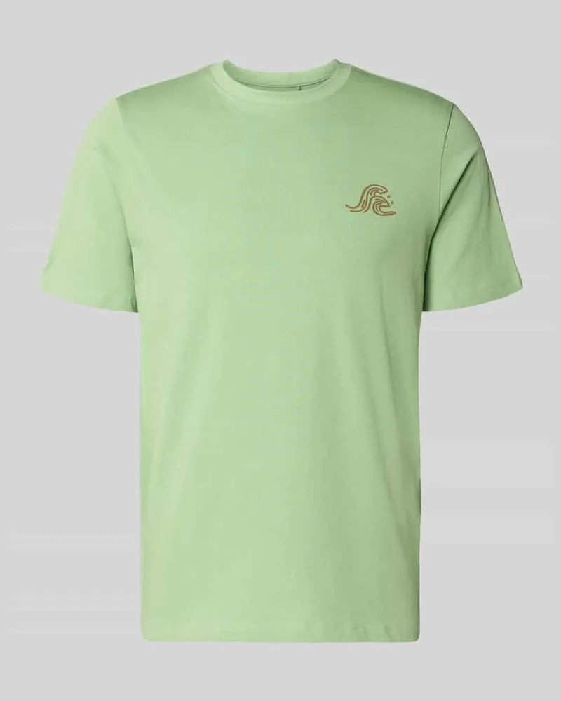 Blend T-Shirt mit Motiv-Print Modell 'SUN SURF Gruen