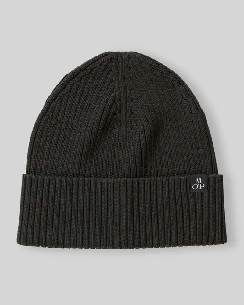 Marc O'Polo Mütze mit Label-Patch Dunkelbraun