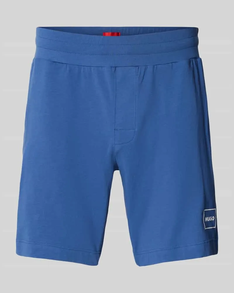 HUGO BOSS Shorts mit Label-Print und elastischem Bund Modell 'Laze Bleu