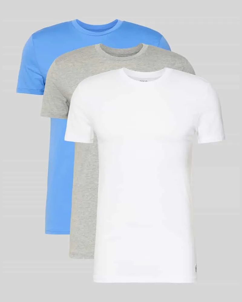 Ralph Lauren Slim Fit T-Shirt aus reiner Baumwolle im 3er-Pack Bleu