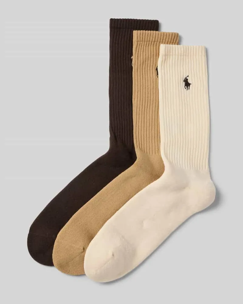 Ralph Lauren Socken mit Label-Stitching im 3er-Pack Camel