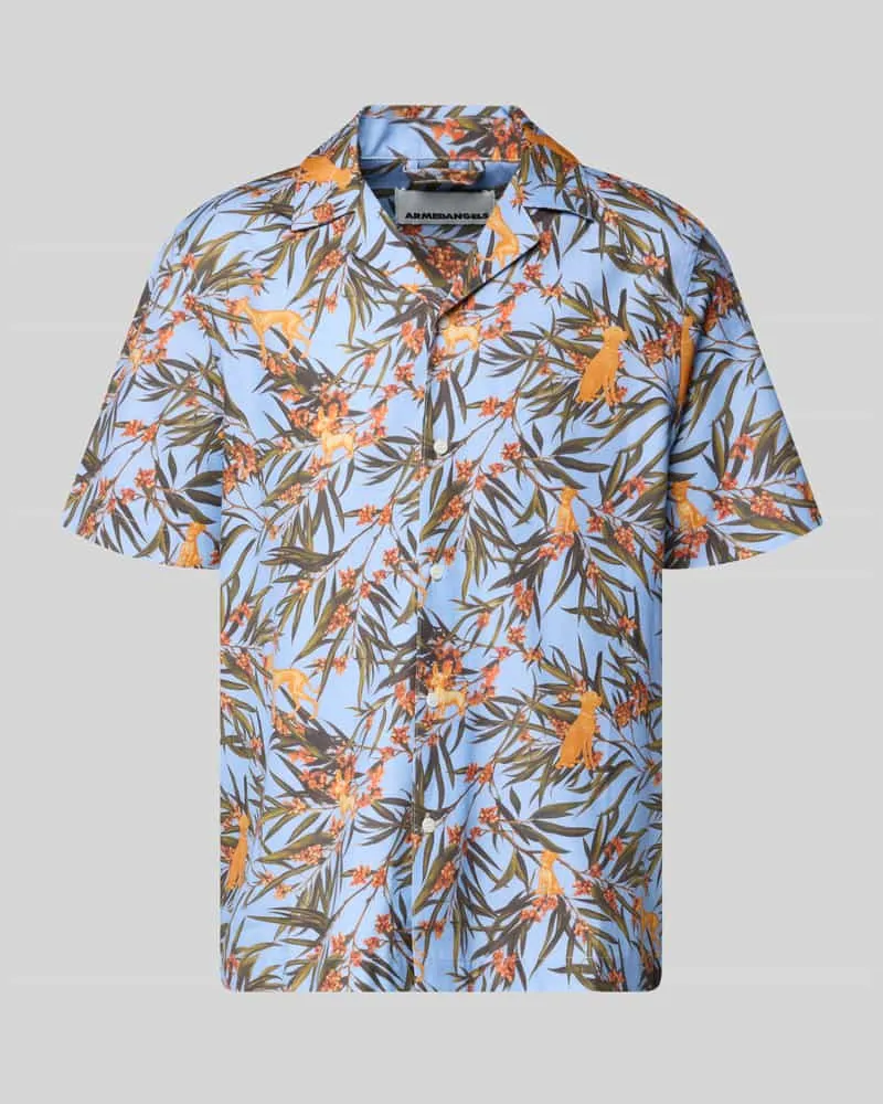 Armedangels Relaxed Fit Freizeithemd aus Lyocell-Baumwoll-Mix Hellblau