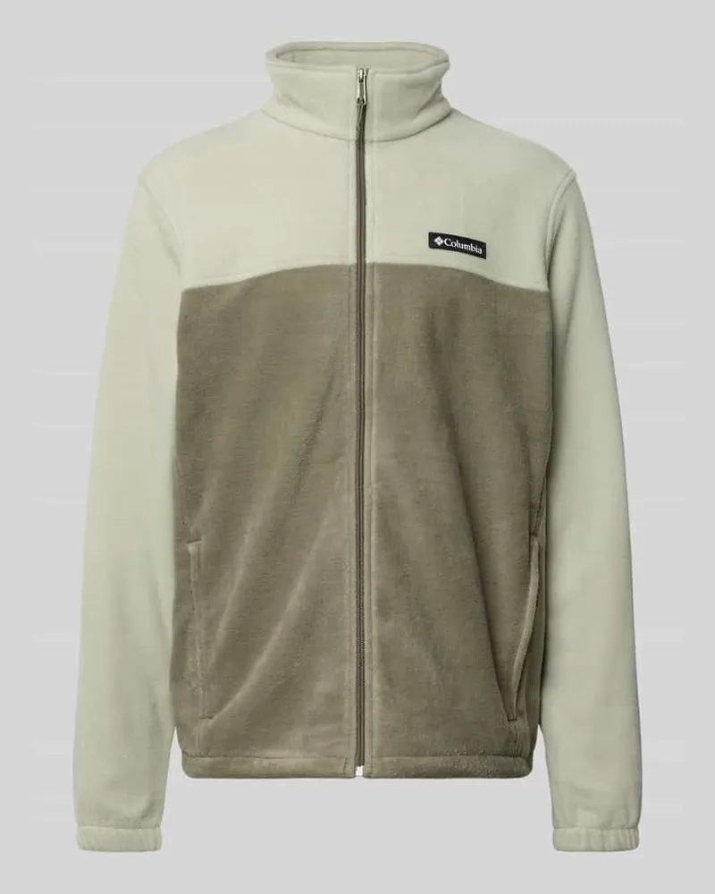 Columbia Sportswear Company Regular Fit Fleecejacke mit Logo-Patch Modell 'Mountain Oliv